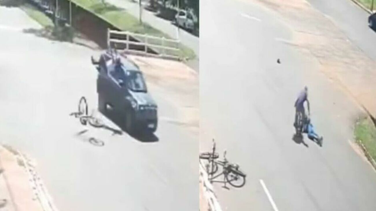 Ilustração da notícia Acidente com carro deixa ciclista ferido em cruzamento de Paranaíba (vídeo) da MS Todo dia